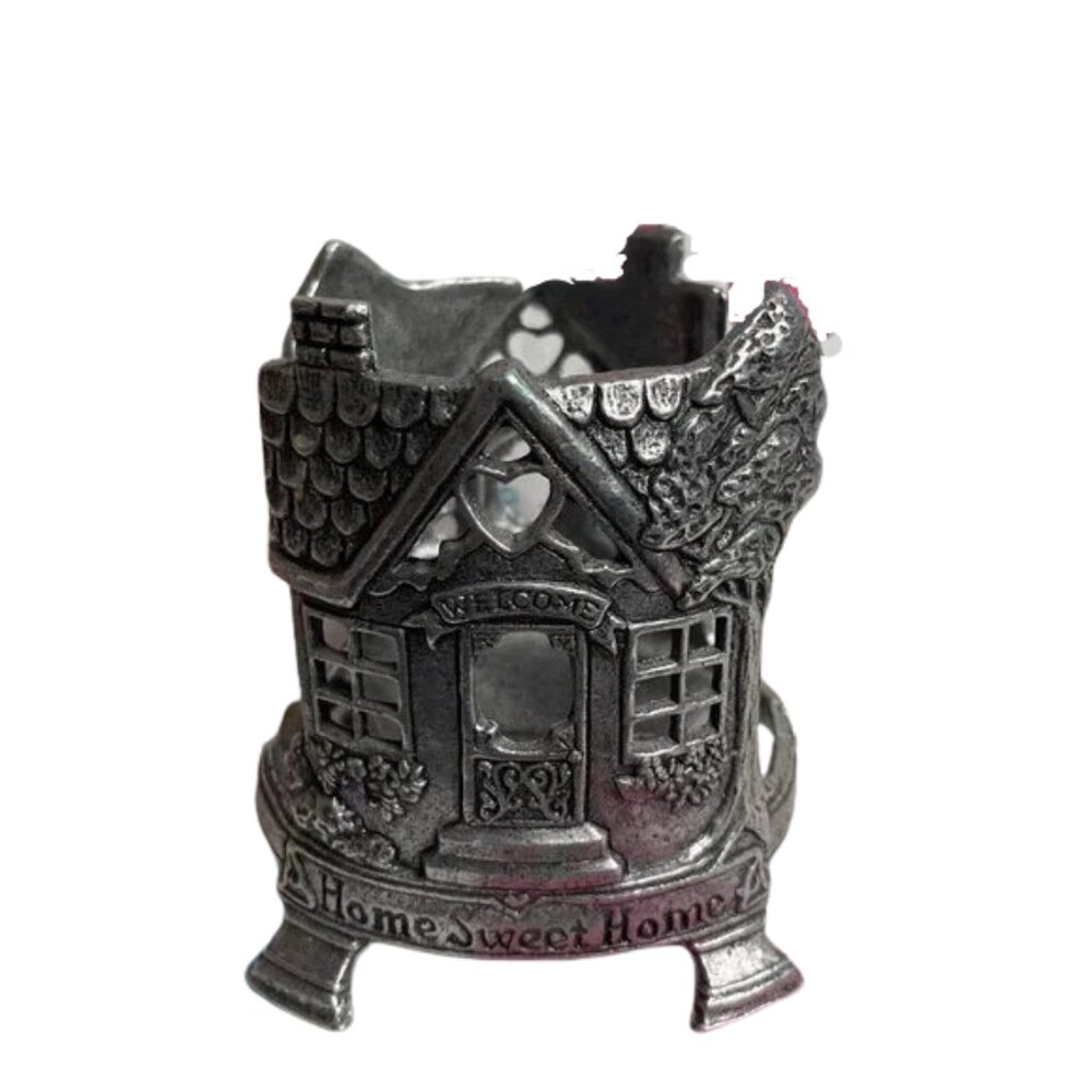 Vintage Yankee Pewter Jar Candle Holder Home Sweet Home Carson 1996